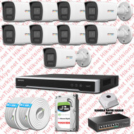 Hikvision 09 İp Güvenlik Kamerası Seti 4mp Colorvu Hibrit